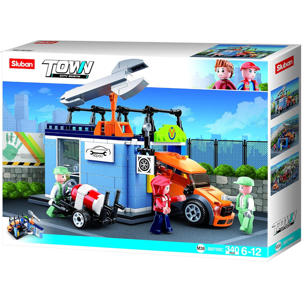 Sluban Town City Scene Maintenance Shop Building Blocks Set - 340 Pcs