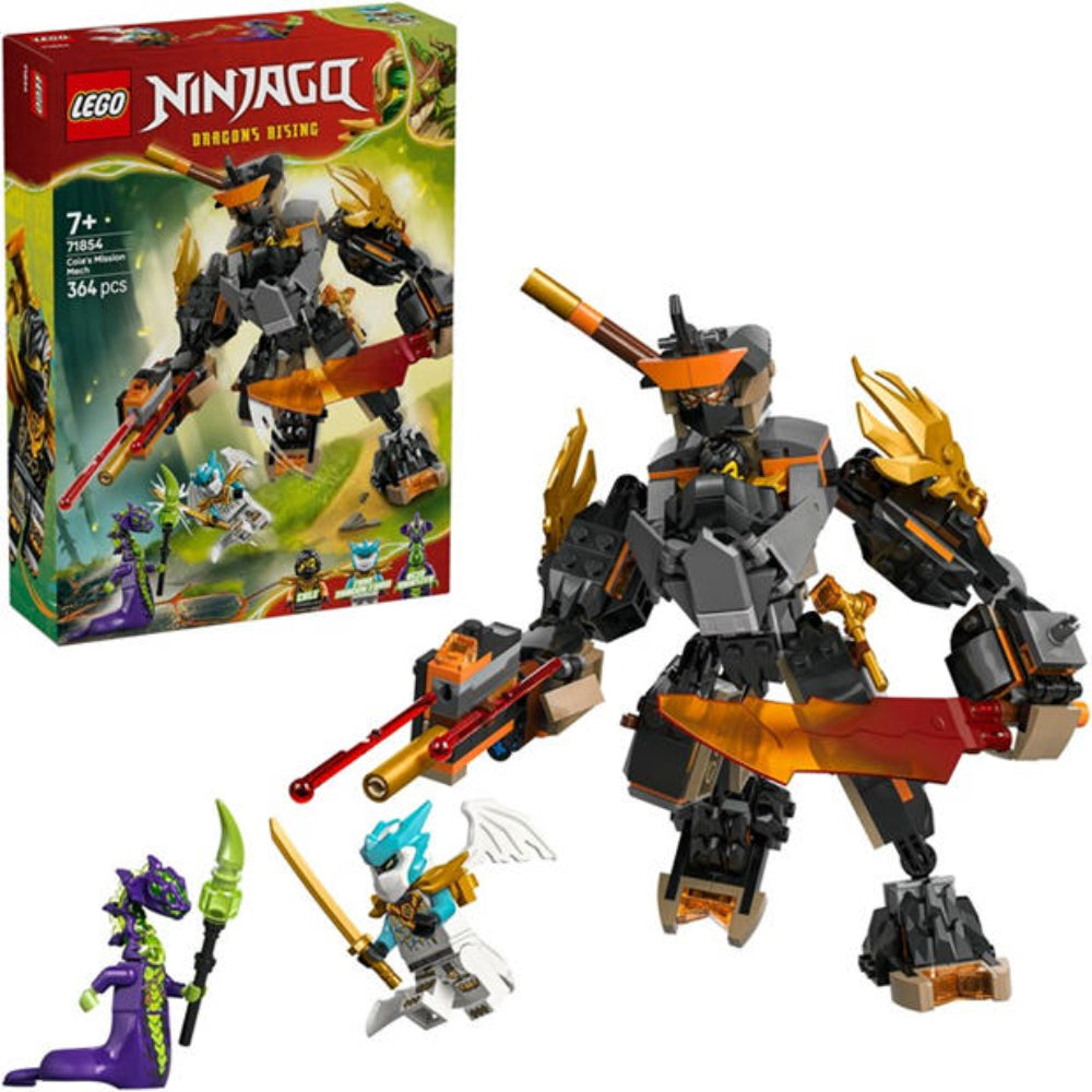 Lego Ninjago Cole's Mission Mech & Dragon Zane Building Blocks Set – 364 Pcs
