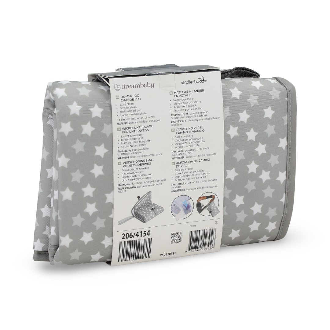 Dreambaby StrollerBuddy On-the-Go Change Mat – Grey Stars
