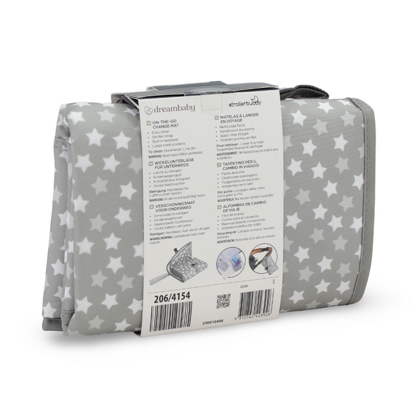 Dreambaby StrollerBuddy On-the-Go Change Mat – Grey Stars