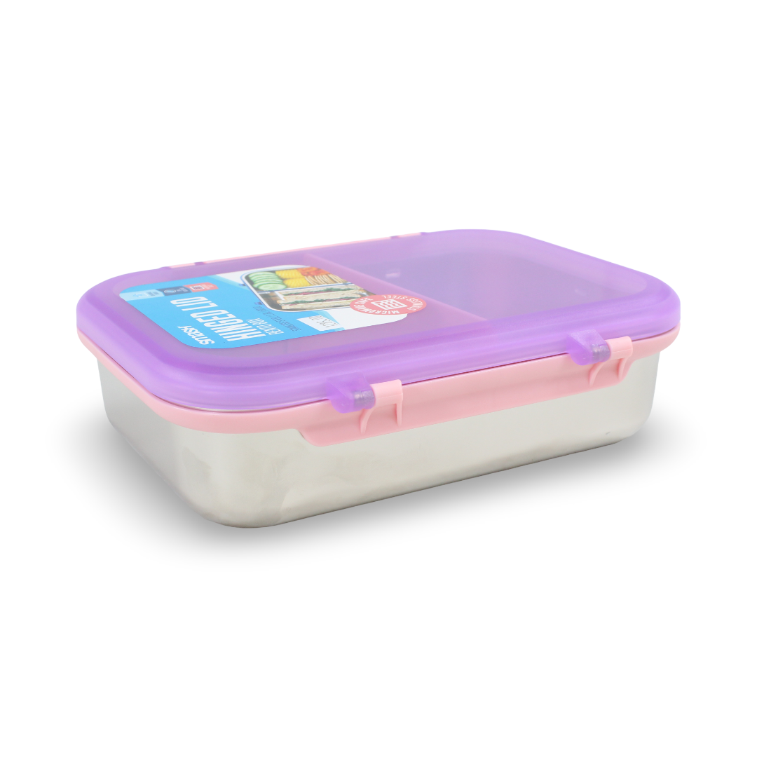 Smash Stainless Steel Hinged Bento Lunch Box 1.8L – Purple