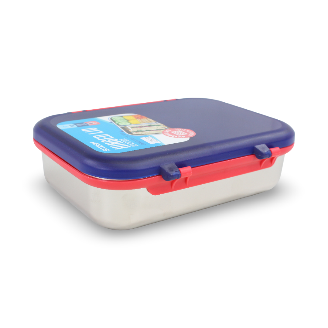 Smash Stainless Steel Hinged Bento Lunch Box 1.8L – Blue