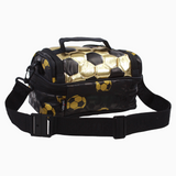 Fabric Lunch Bag Football Design - Black & Golden
