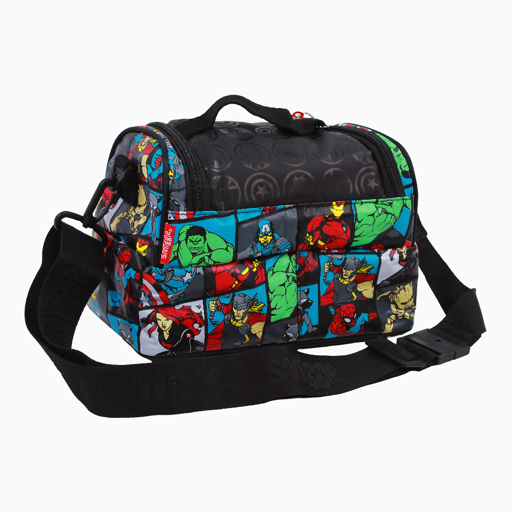 Fabric Lunch Bag - Black & Avengers