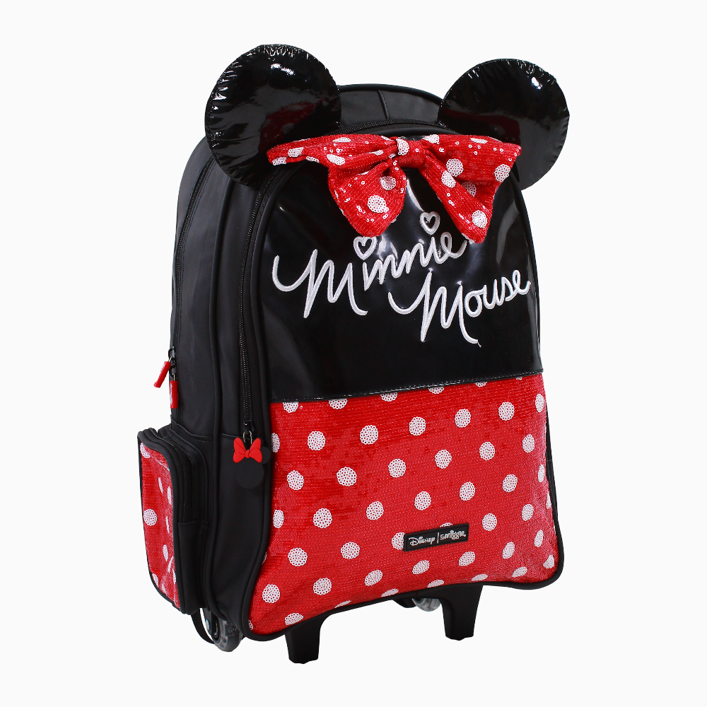 Minnie Mouse Trolley Bag - Black & Red (18 Inches)