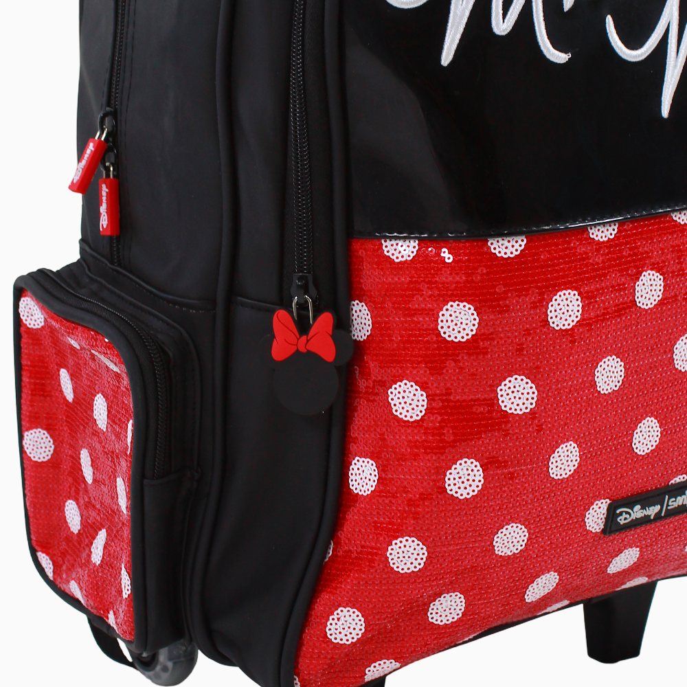 Minnie Mouse Trolley Bag - Black & Red (18 Inches)