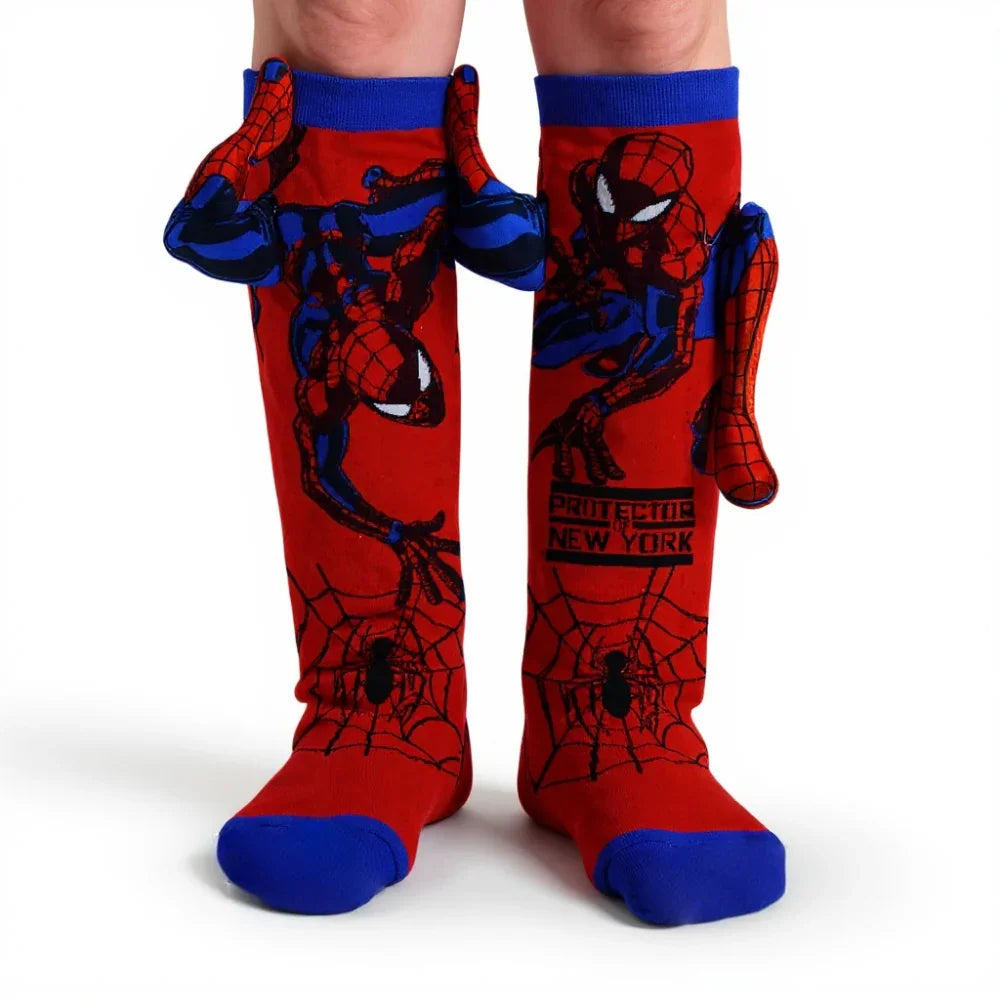 3D Boys Socks – Red with Spiderman Design - Clothing - OKO