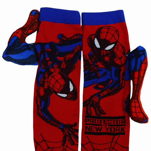 3D Boys Socks – Red with Spiderman Design