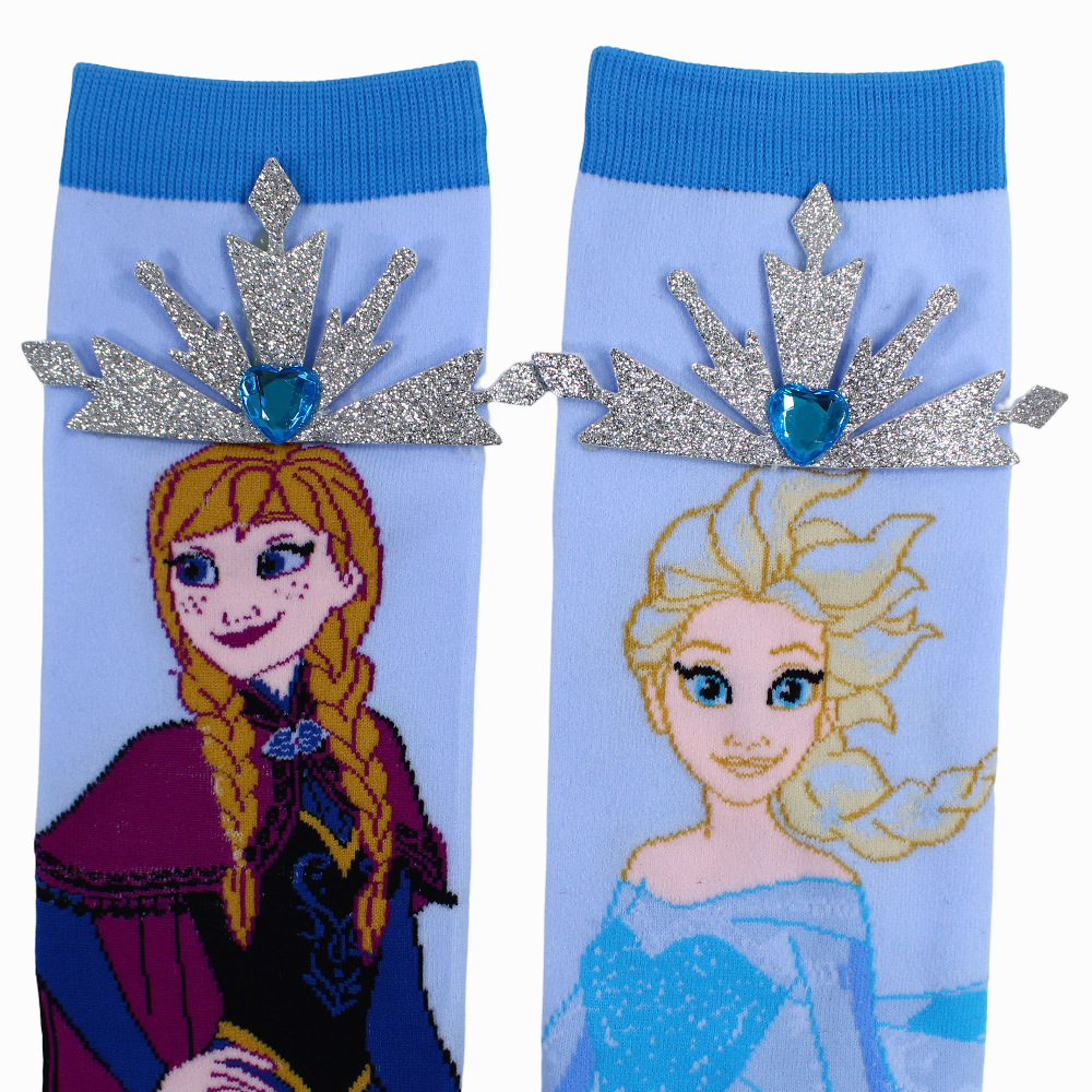 Girls Socks – Baby Blue with Frozen Design (Pack of 3)