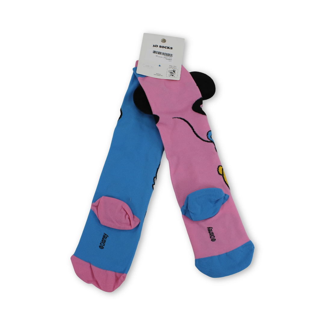 Girls 3D Cotton Socks – Minnie Mouse & Daisy Duck Design