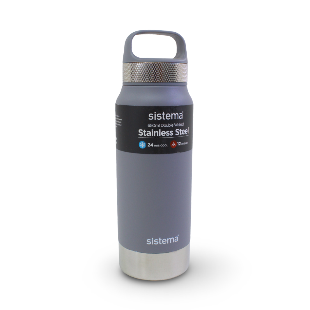 Sistema Hydrate Stainless Steel Water Bottle 650ml – Grey