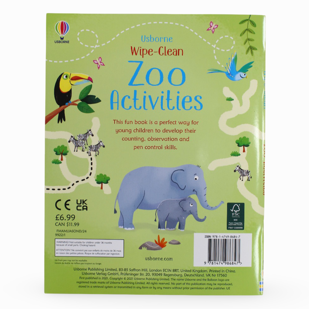 Zoo Activities – Wipe-Clean Workbook