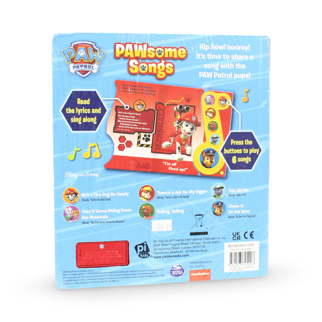 Pi Kids Nickelodeon Paw Patrol: Pawsome Songs Sound Book