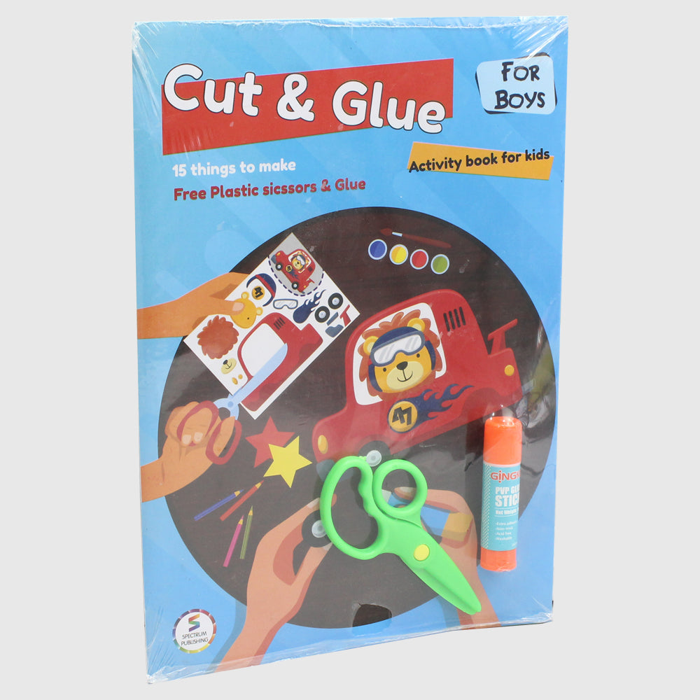 Cut & Glue Activity Book For Boys