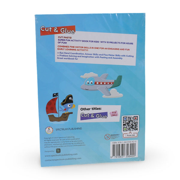Cut & Glue Activity Book For Boys