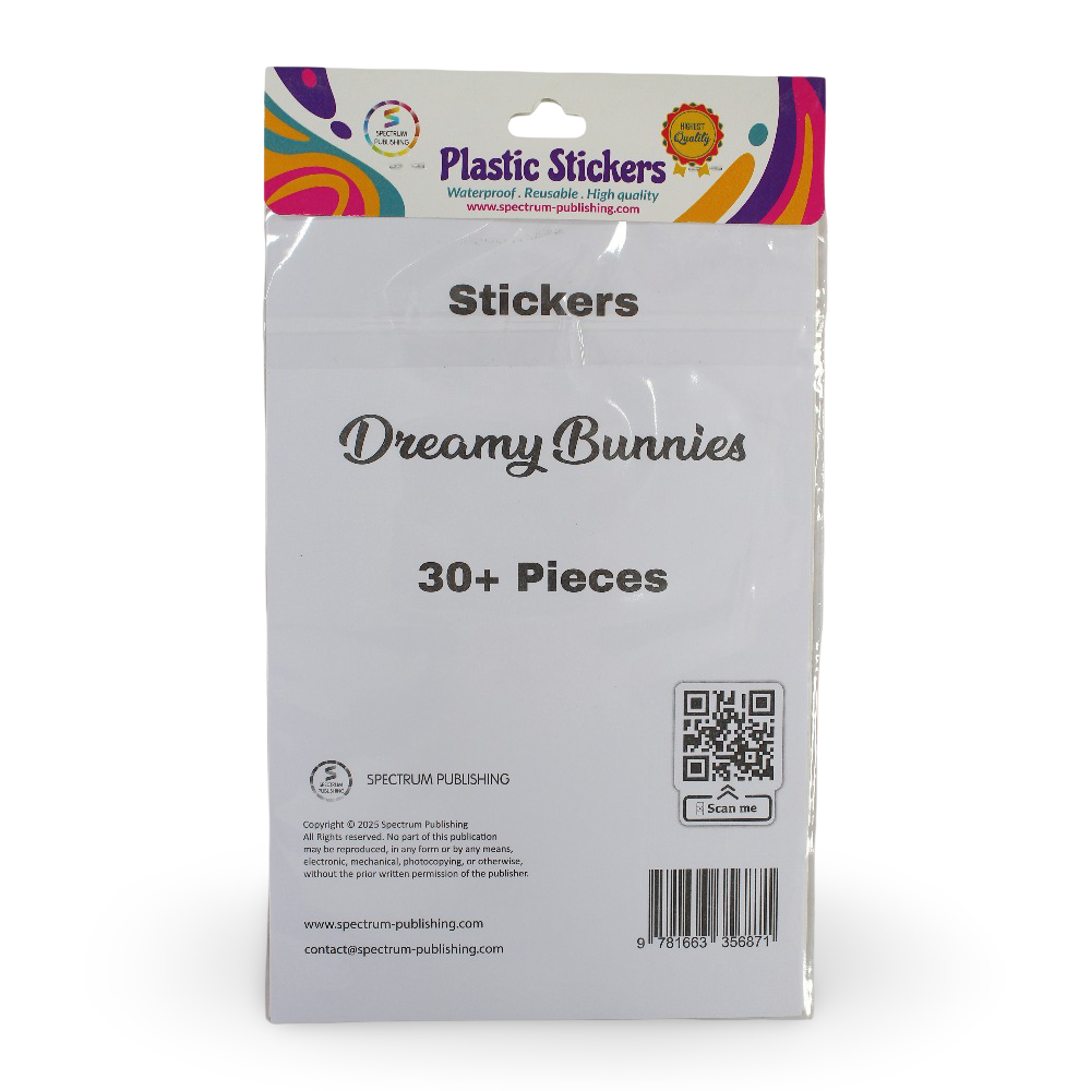 Spectrum Publishing "Dreamy Bunnies" Plastic Stickers
