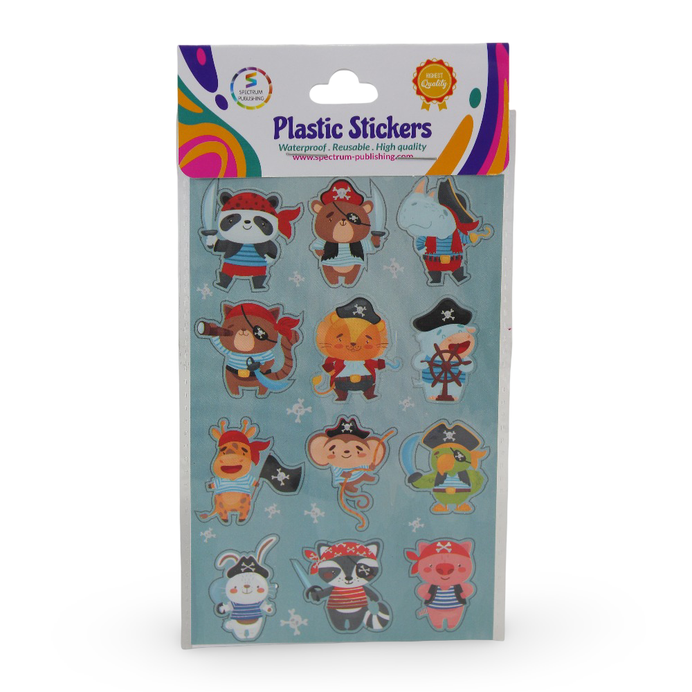 Spectrum Publishing "Animal Pirates" Plastic Stickers - Assortments