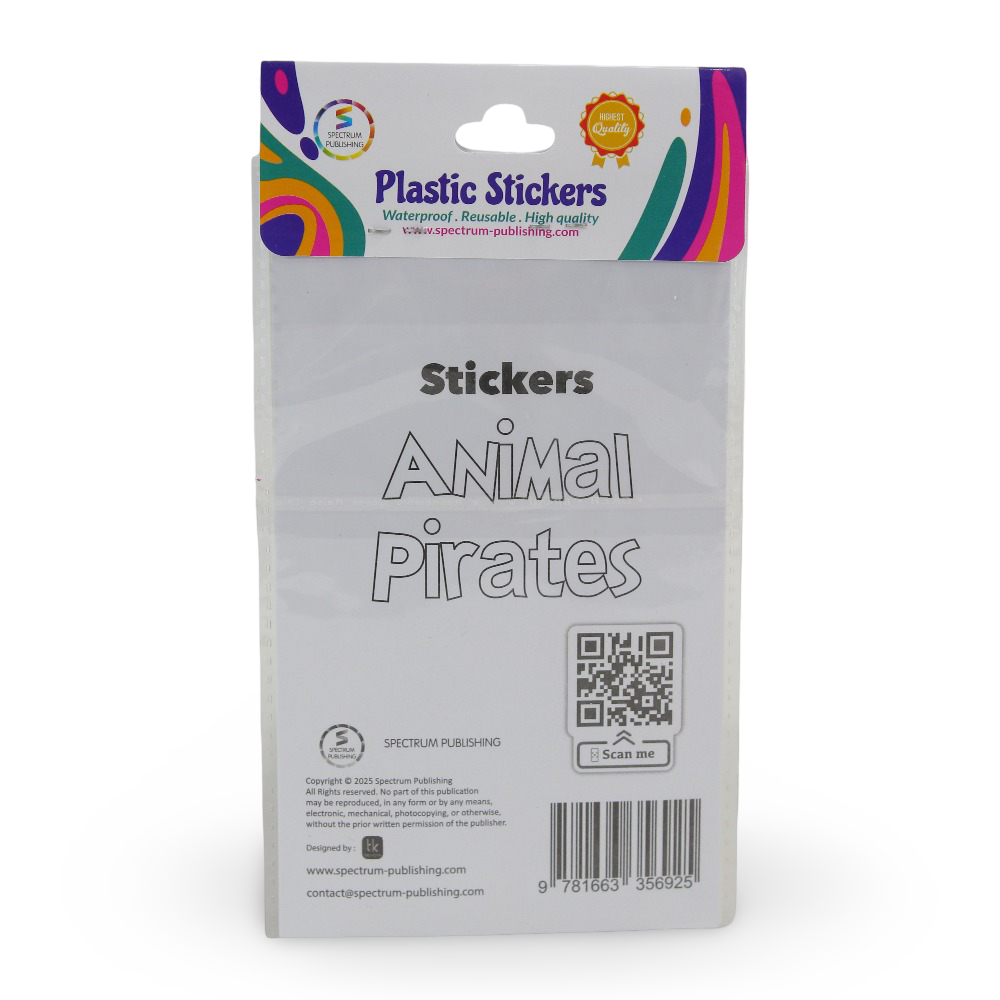 Spectrum Publishing "Animal Pirates" Plastic Stickers