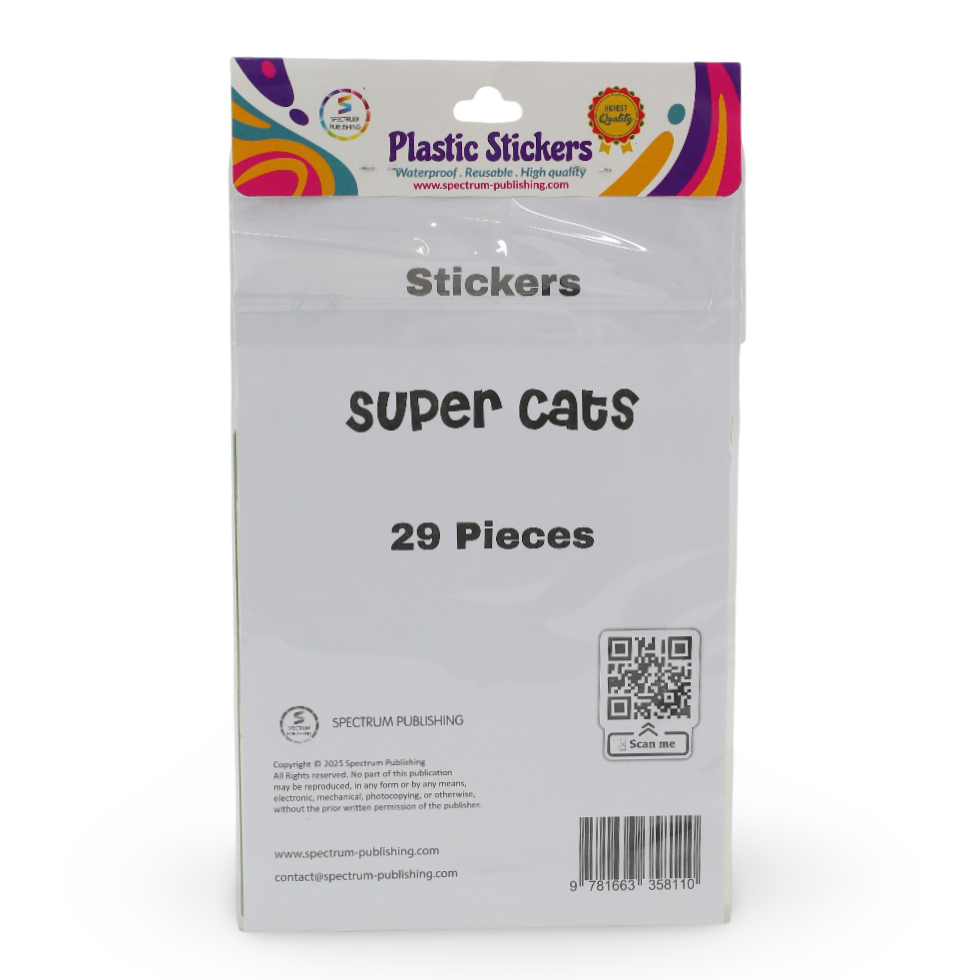 Spectrum Publishing "Super Cats" Plastic Stickers