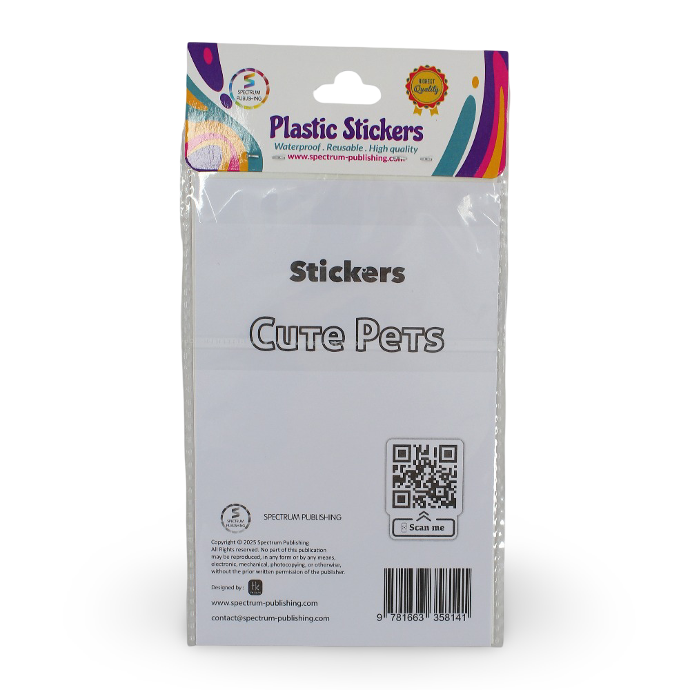Spectrum Publishing "Cute Pets" Plastic Stickers
