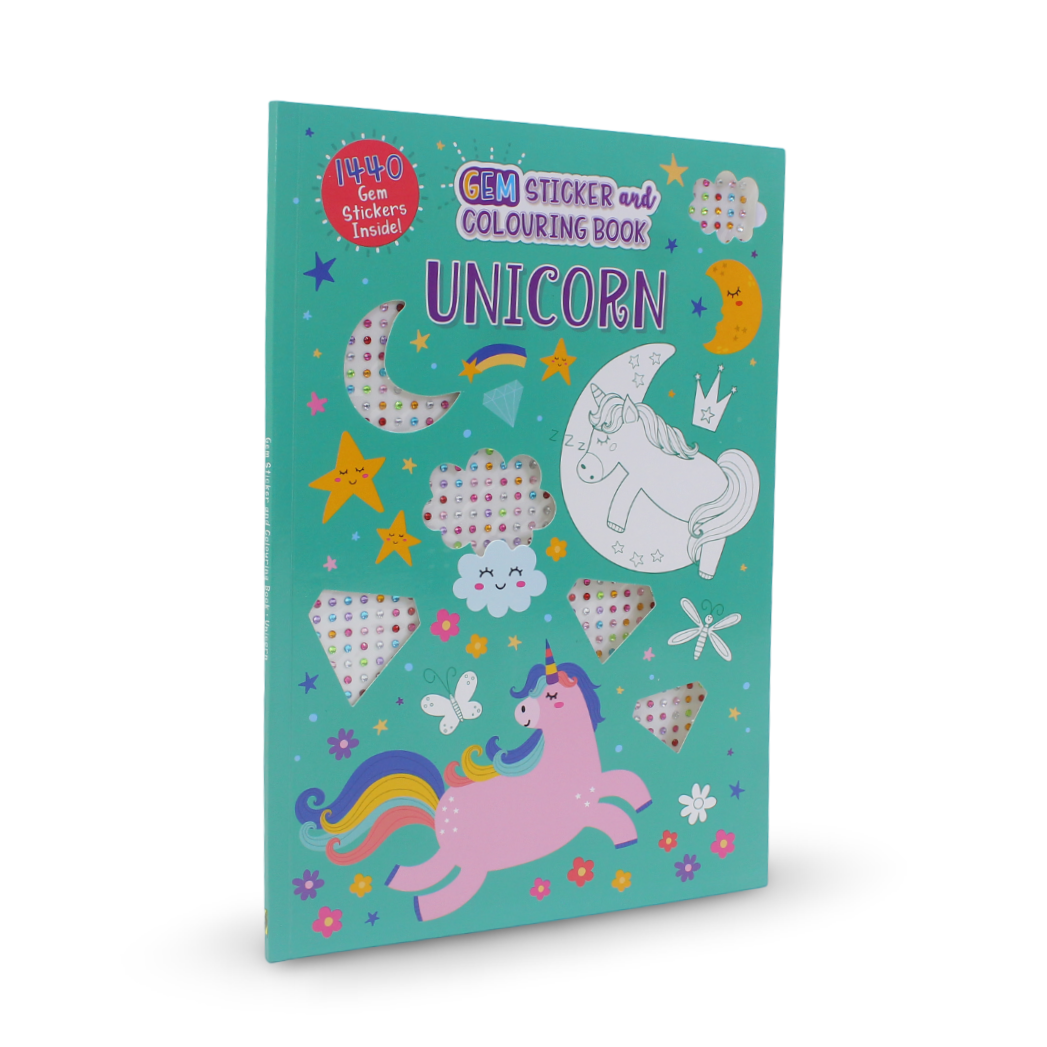 Alligator Unicorn Gem Sticker and Colouring Book