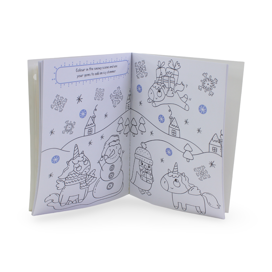 Alligator Unicorn Gem Sticker and Colouring Book