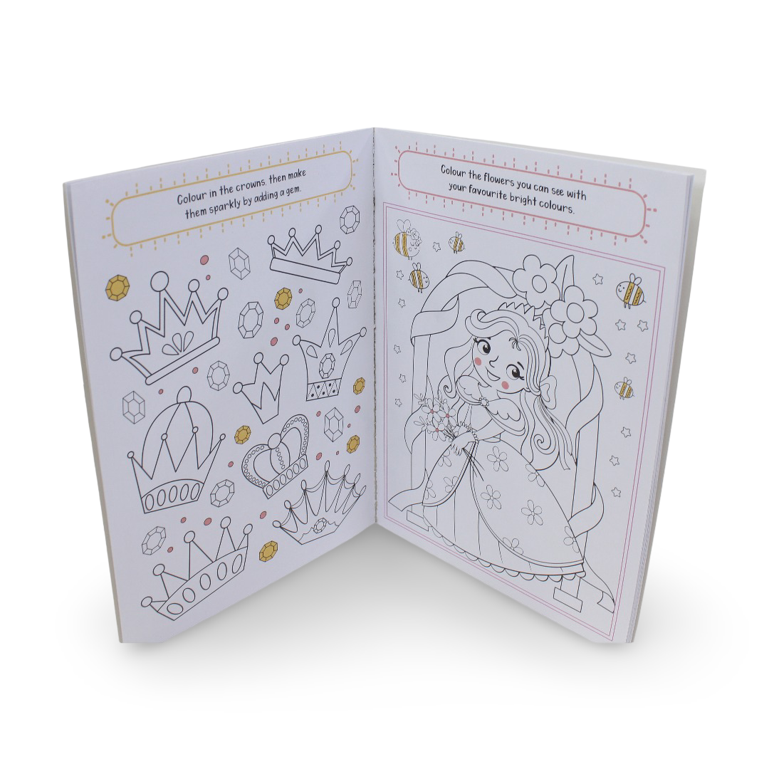 Princess Gem Sticker & Colouring Book - Assortments - Emco