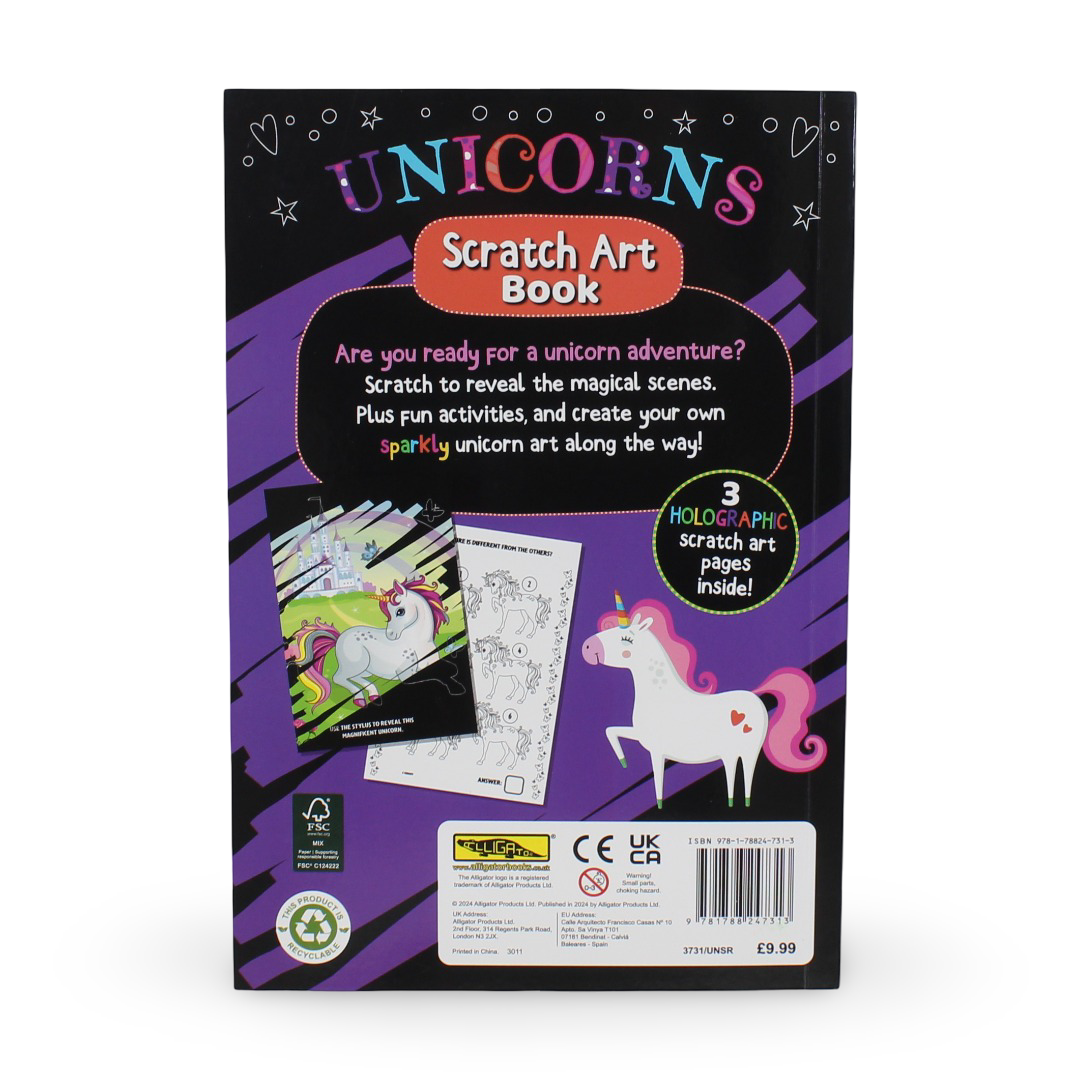 Unicorns Scratch Art Book