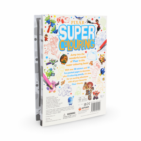 Igloo Books Disney Pixar Super Colouring Book + 8 Color Pencils
