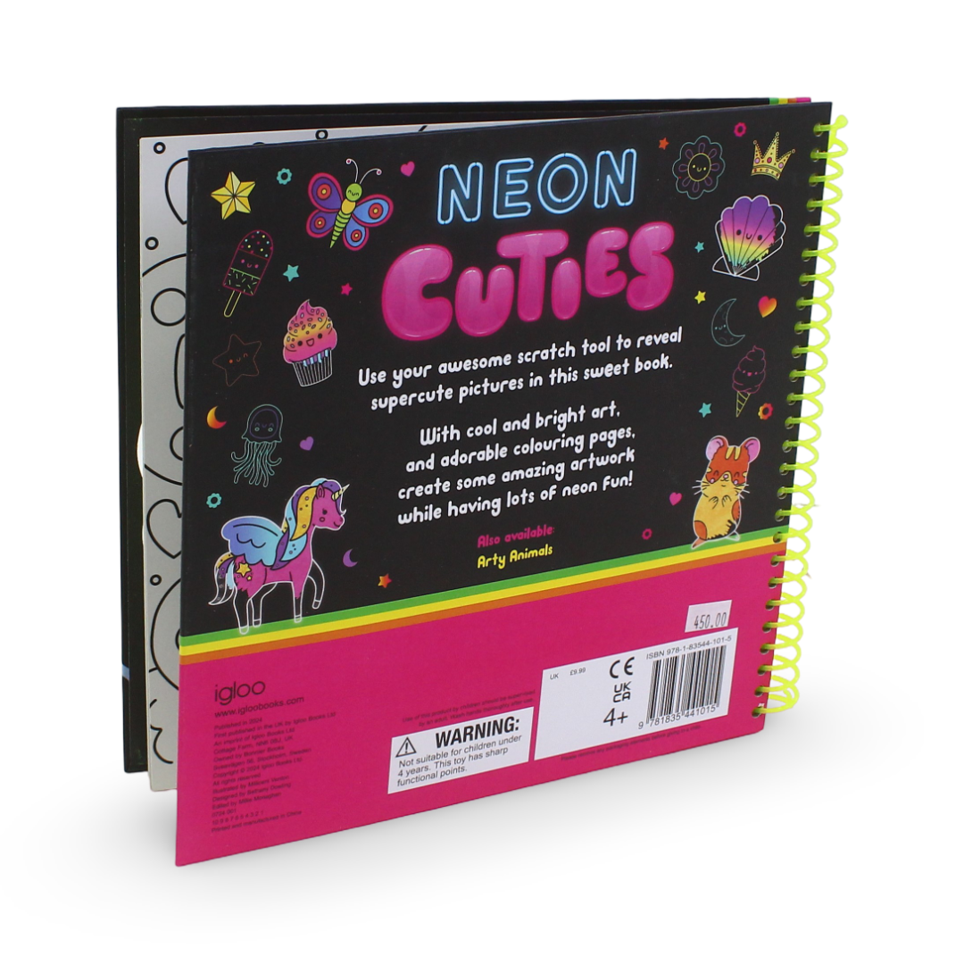 Igloo Books Neon Cuties: Scratch Art & Coloring Activity Book
