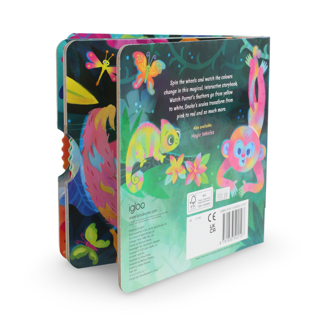Igloo Books "Magic Jungle Spin the Wheel to Change the Colors!" Board Book
