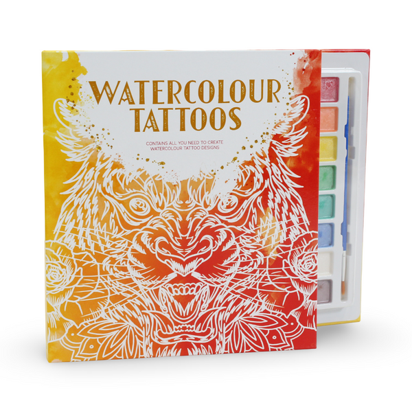 Igloo Books "Watercolour Tattoos" Kit + Paints & Brush