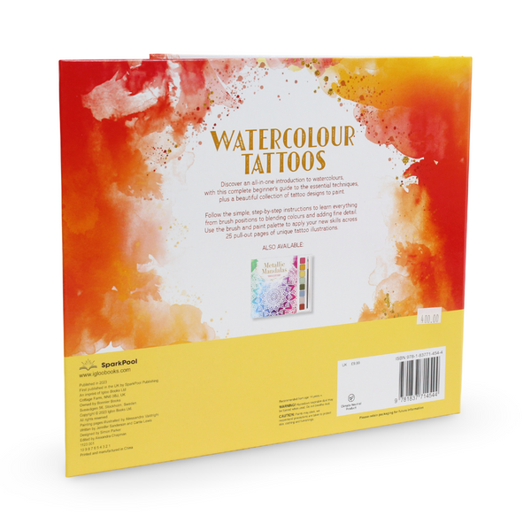 Igloo Books "Watercolour Tattoos" Kit + Paints & Brush