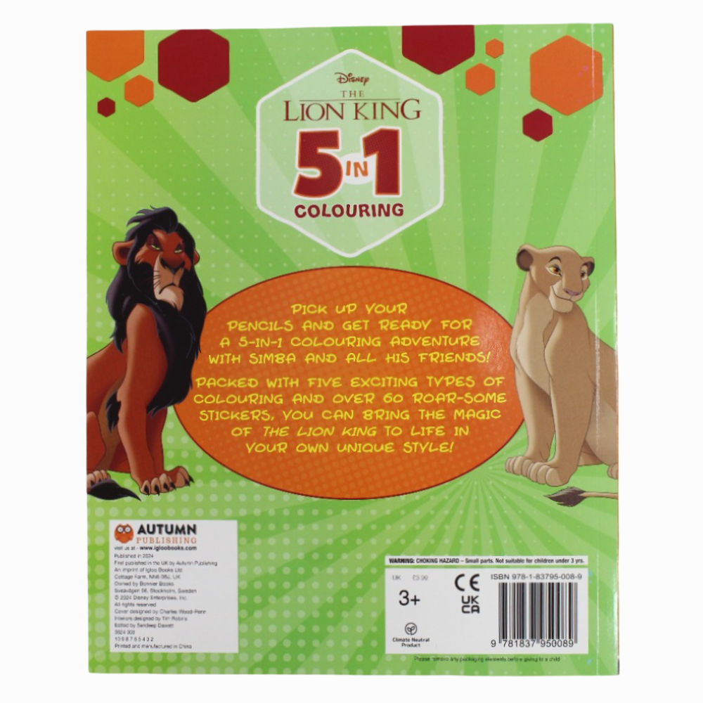 The Lion King: 5 in 1 Coloring Book
