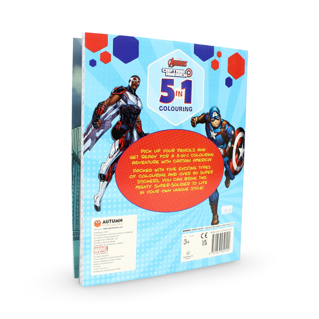 Autumn Marvel Avengers Captain America 5 in 1 Colouring Book