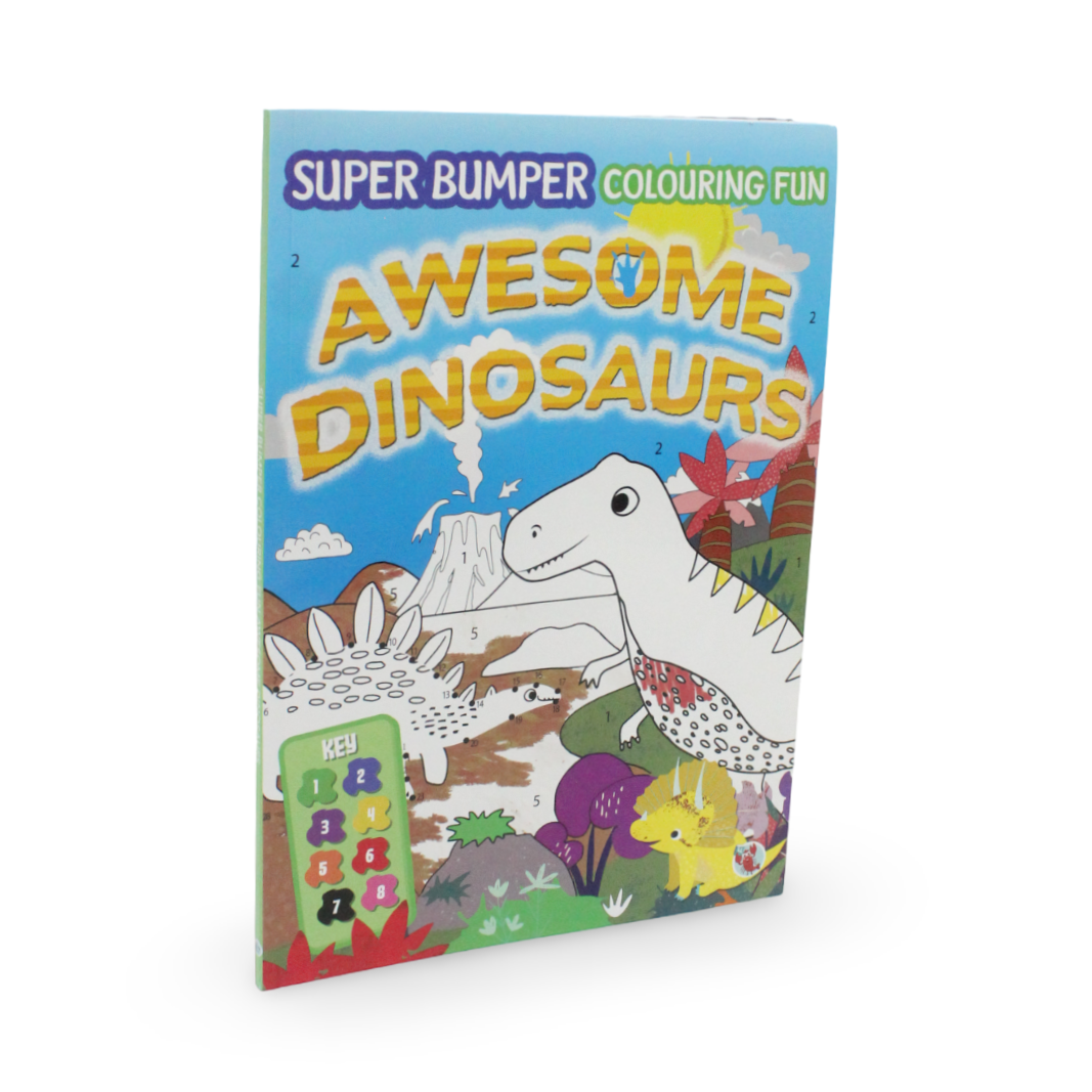 Super Bumper Colouring Fun Awesome Dinosaurs Activity Book - Assortments - OKO