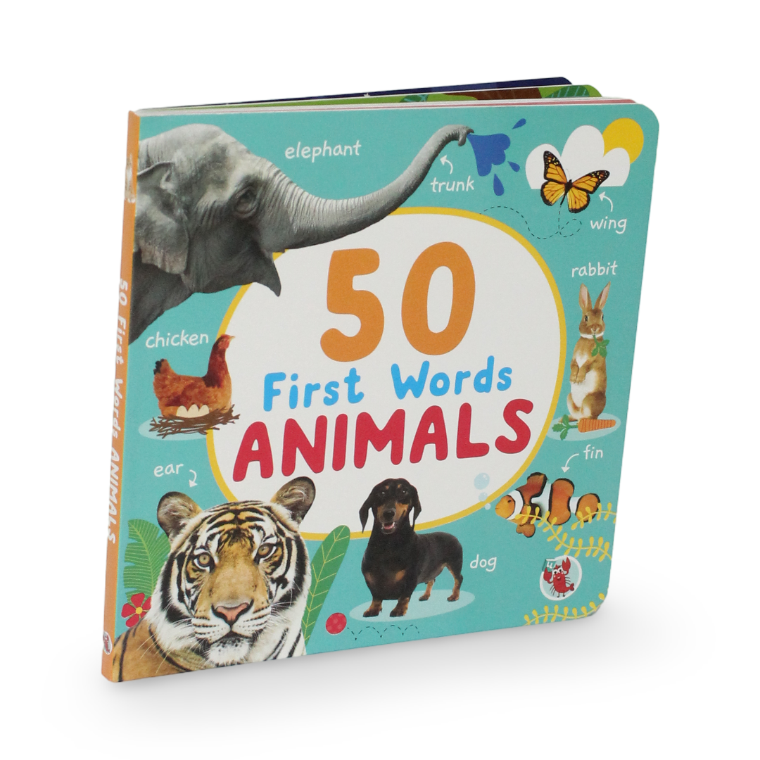 50 First Words Animals Board Book