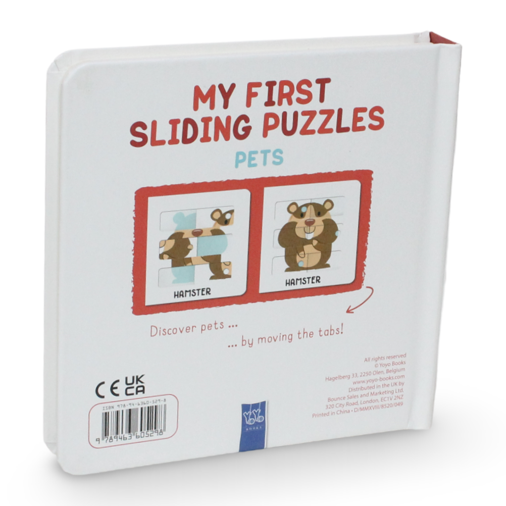 Yoyo Books My First Sliding Puzzles: Pets كتاب ألغاز منزلقة الأولى للحيوانات الأليفة