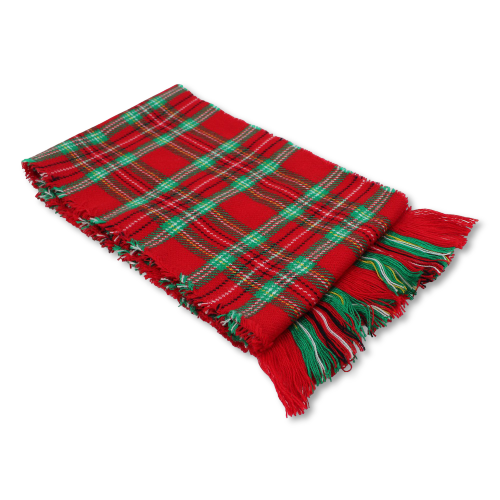 Unisex Checkered Winter Scarf – Red/Green