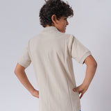 Beige Short-Sleeved Polo Shirt