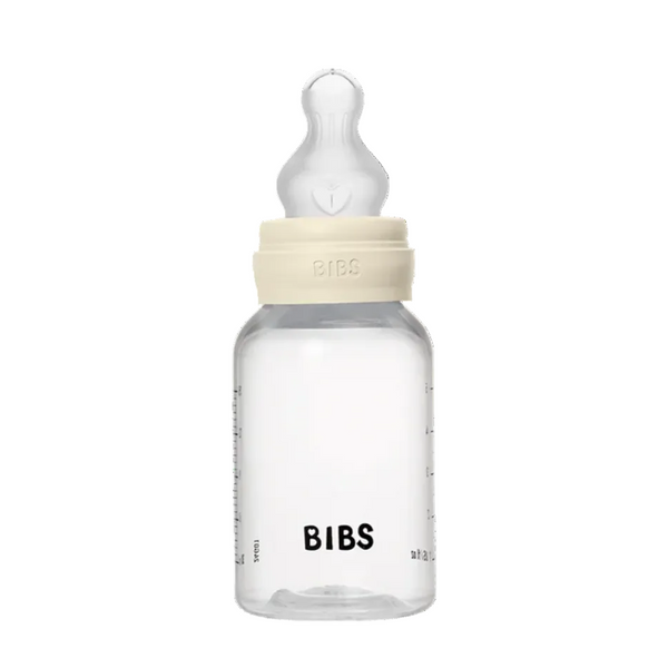 BIBS Round Silicone Baby Bottle 1-Pack 150ml Slow Flow – Ivory
