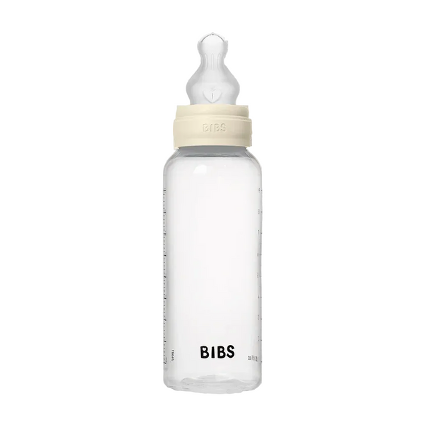 BIBS Round Silicone Baby Bottle 1-Pack 270ml Medium Flow – Ivory