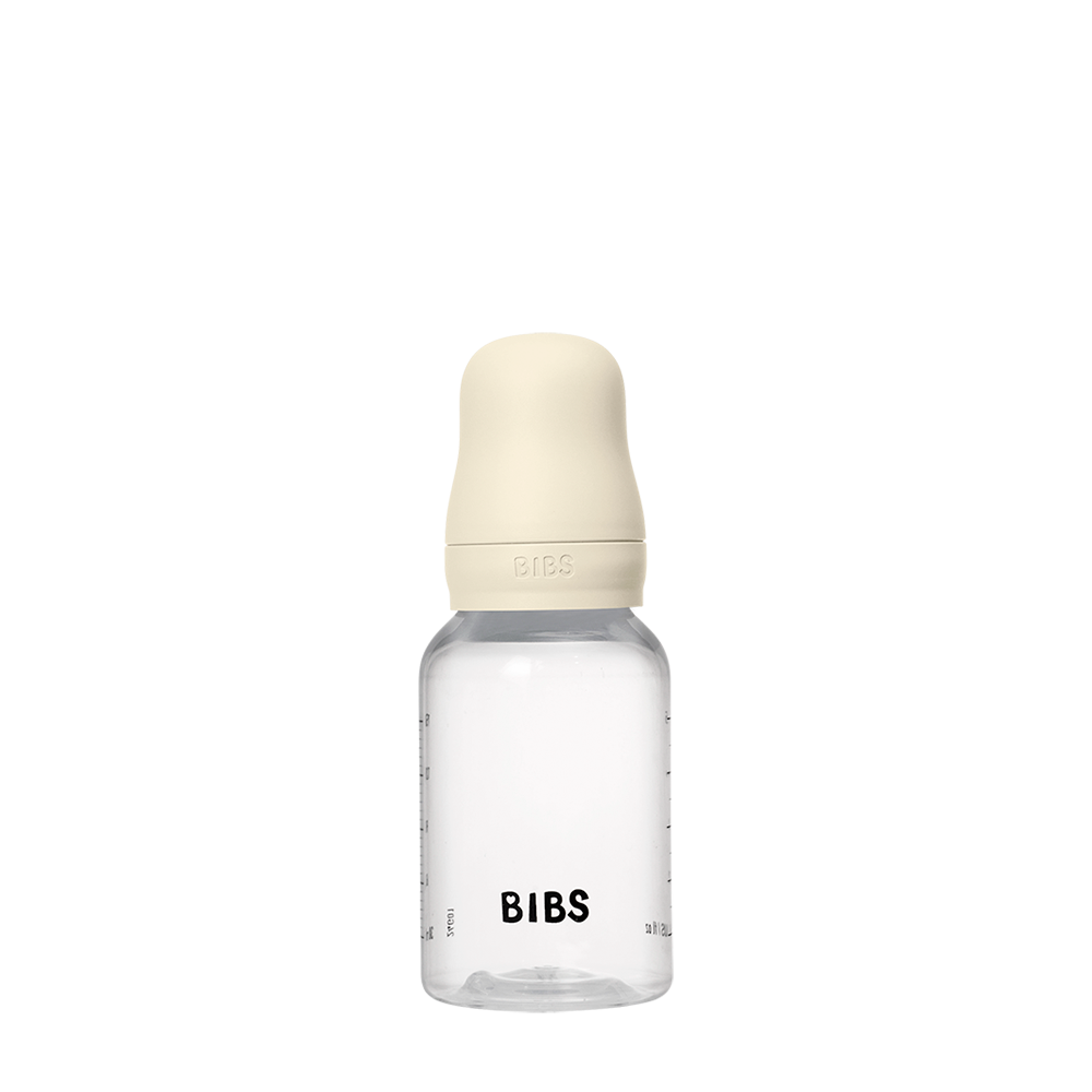 BIBS Round Silicone Baby Bottle 1-Pack 150 ml Slow Flow – Ivory