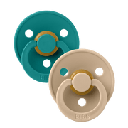 BIBS Color Pacifier 2-PACK Latex - Size 2 - Taupe/Scuba