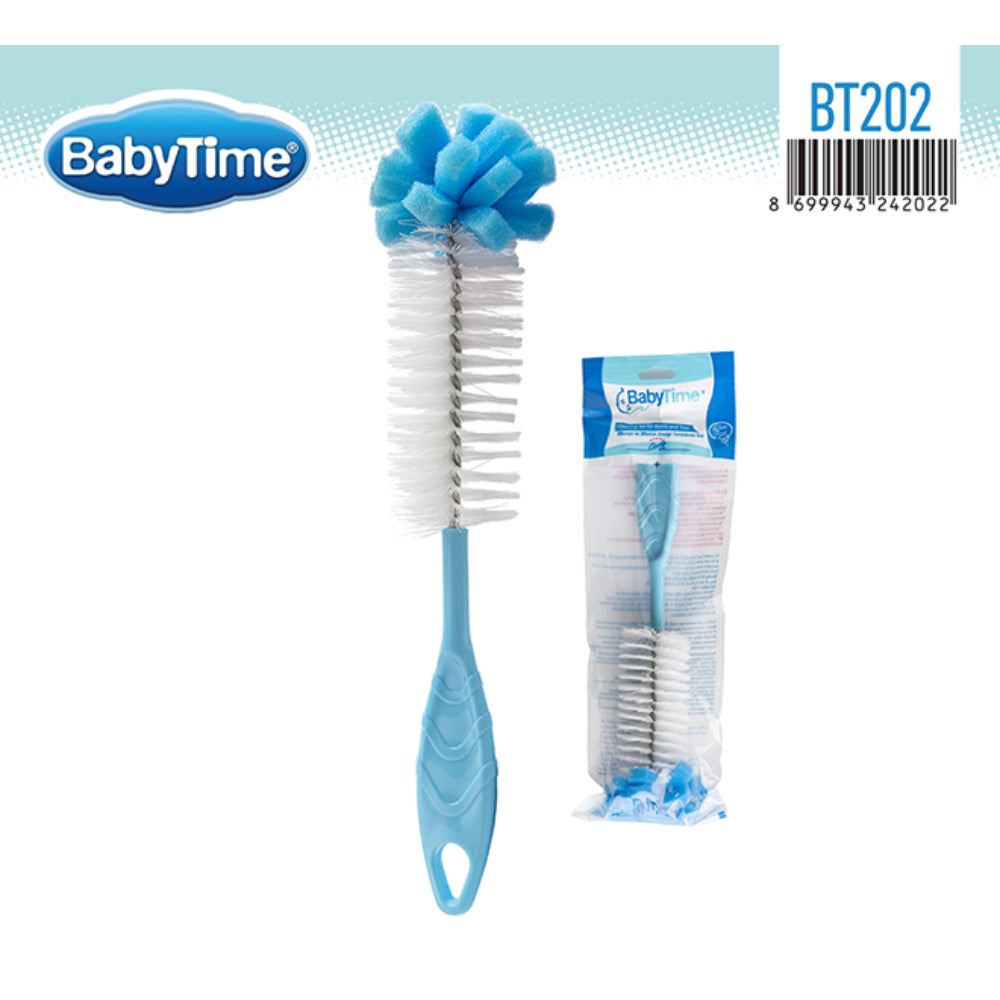 Baby Time Baby Feeding Bottle Cleaning Brush - Blue