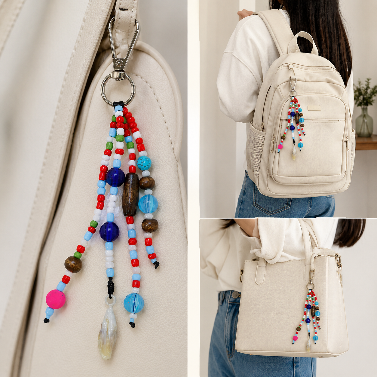 Beaded Keychain- Turquoise