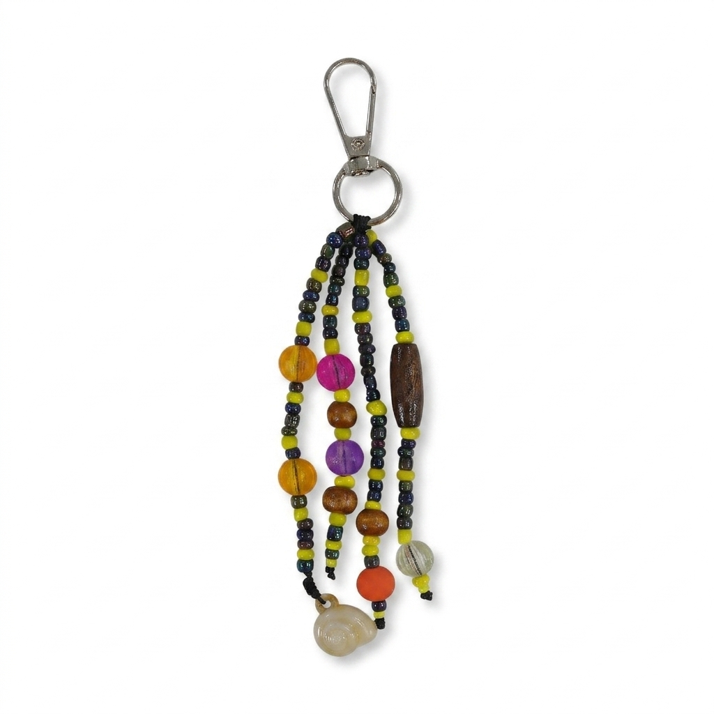 Beaded Keychain - Yellow - Assortments - Mint-x
