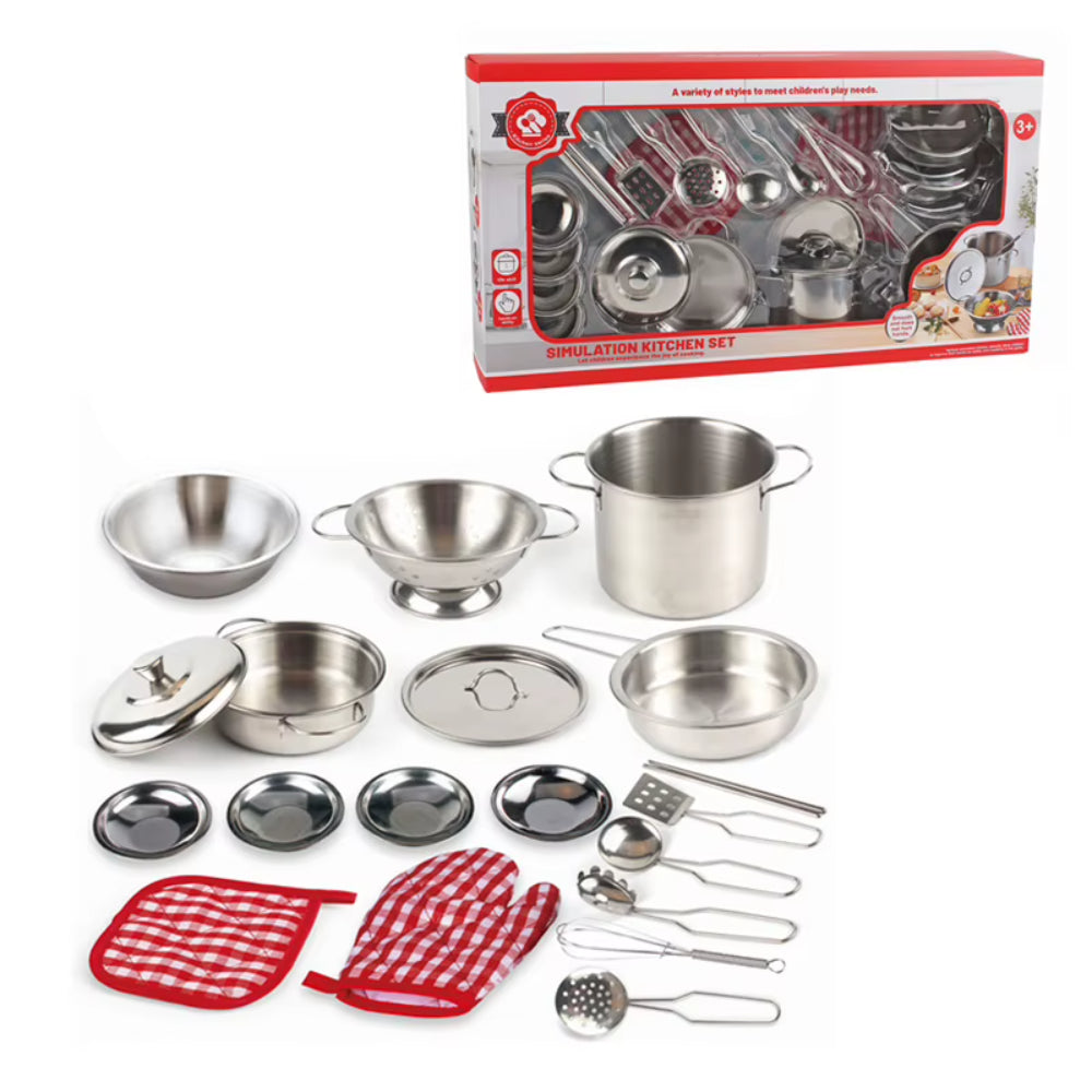 Simulation Kitchen Set Stainless Steel Tableware