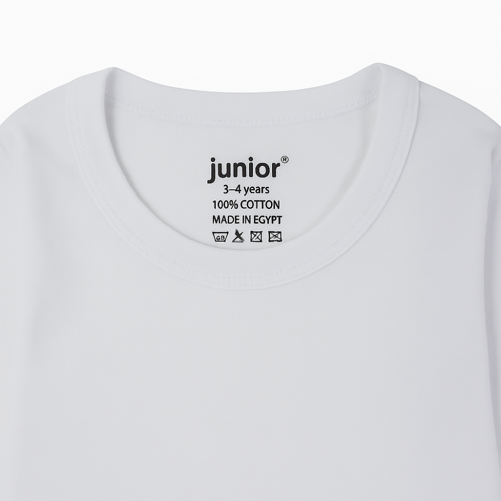 Boys Cotton Long-Sleeved Undershirt – White