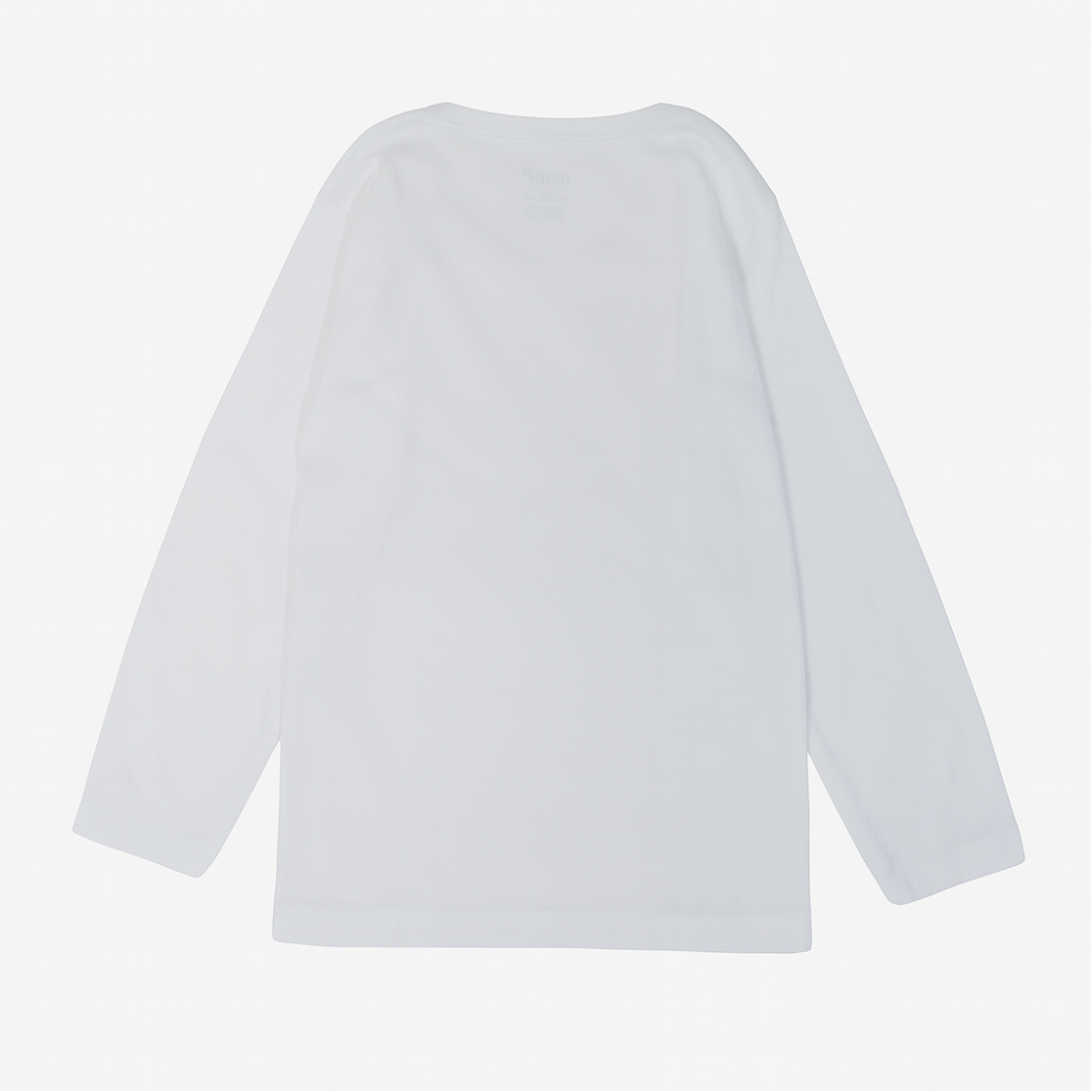 Boys Cotton Long-Sleeved Undershirt – White